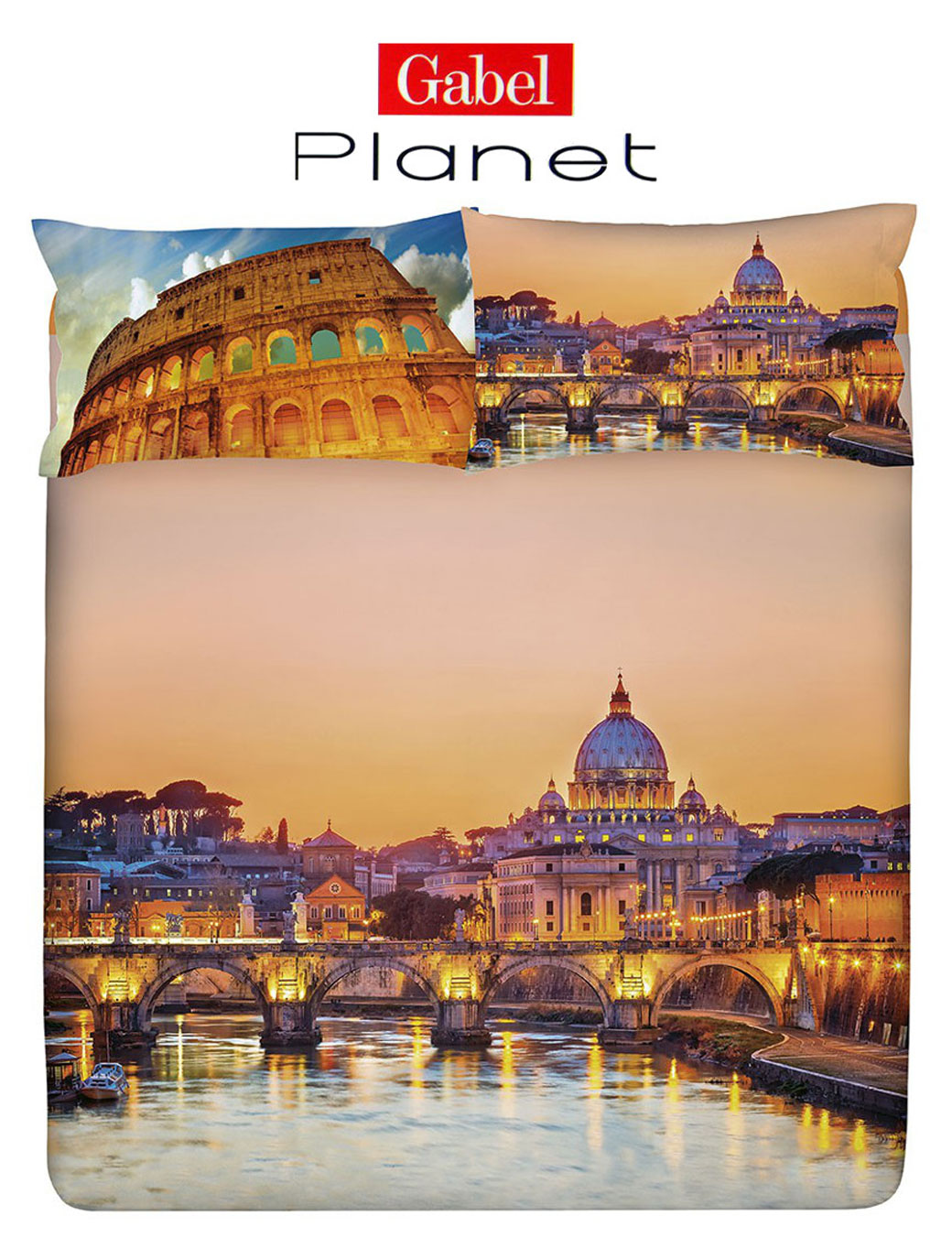 ROMA completo copripiumino matrimoniale linea Planet by Gabel