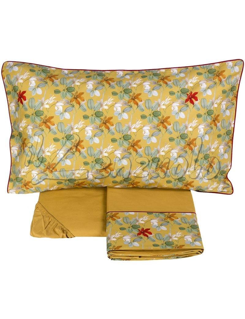 Lenzuola matrimoniali Fazzini RED HOUSE in percalle di puro cotone