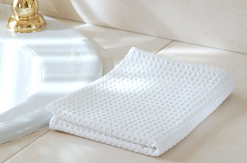 Bianco ZOLLNER 2 Asciugamani da Bagno a Nido d’Ape 100% Cotone 70x140 cm 