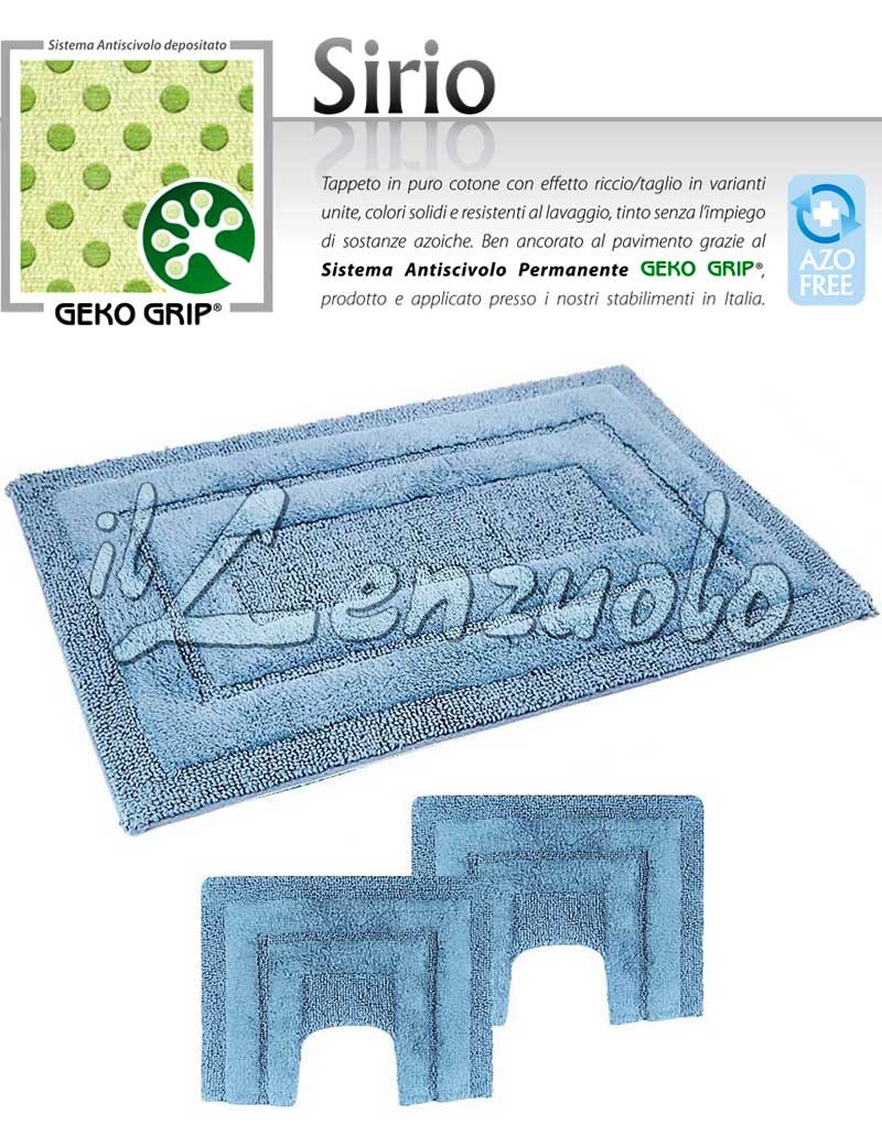 Tappeto Bagno Antiscivolo Sirio Parure 3 Pezzi