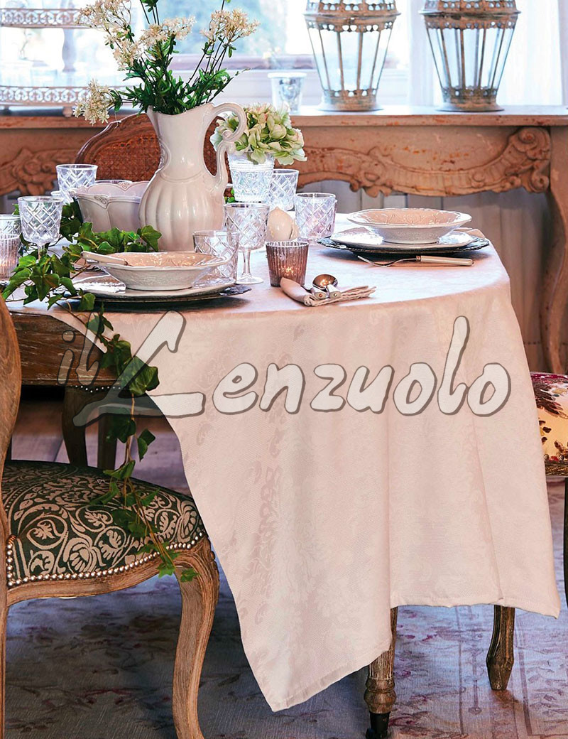 Copri tavolo tovaglia arredo jacquard Preziosa Ascot A panna