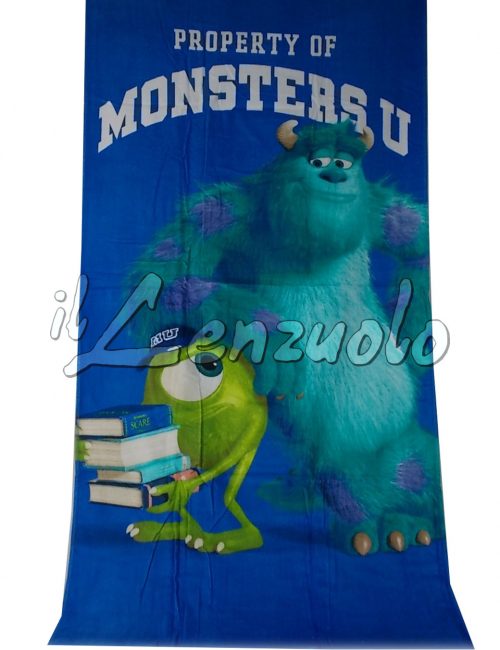 Telo mare Disney Pixar MONSTERS UNIVERSITY cm 75x150 di Caleffi