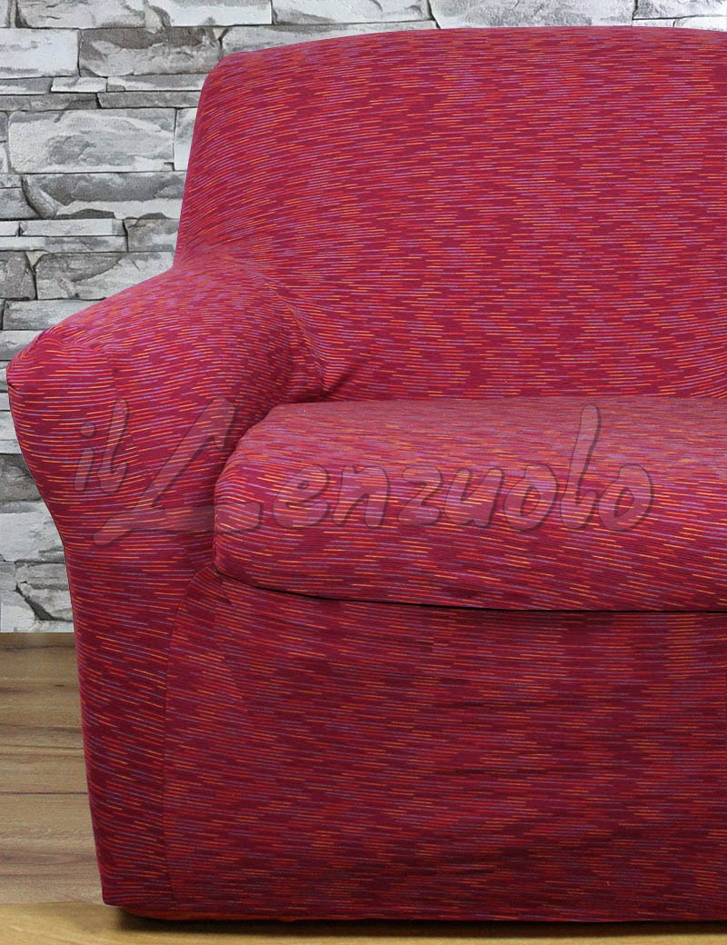 Copripoltrona Elasticizzato Universale Con Braccioli Copri Poltrona 100%  Made In Italy Bordeaux