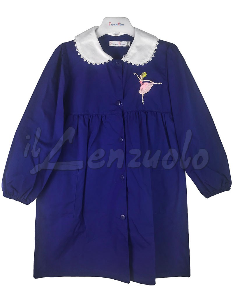 Grembiule scuola elementare PRIMO DELLA CLASSE per bambina blu