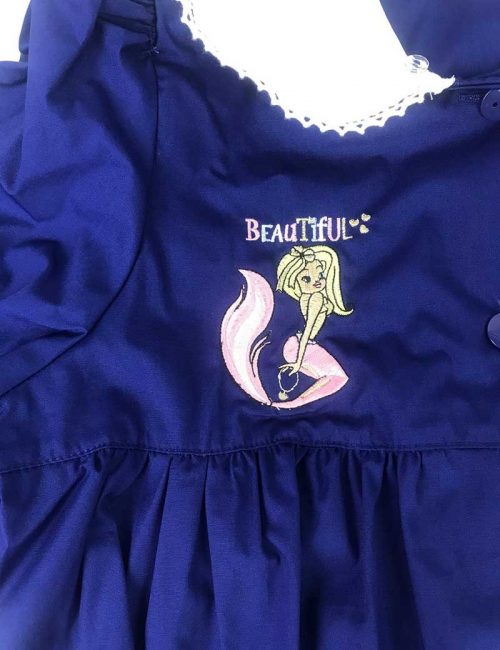 Grembiule scuola elementare PRIMO DELLA CLASSE per bambina blu - immagine 3