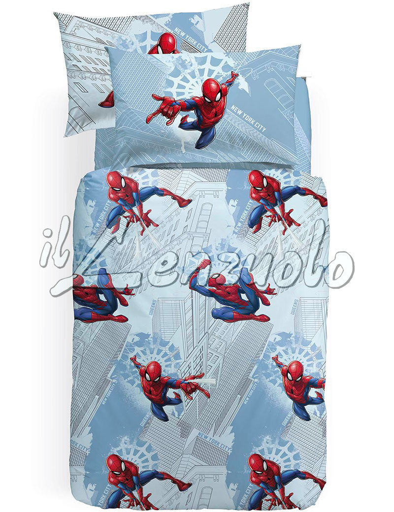Lenzuola Matrimoniali Spiderman.Copriletto Singolo Spiderman Manhattan In Panama Di Cotone