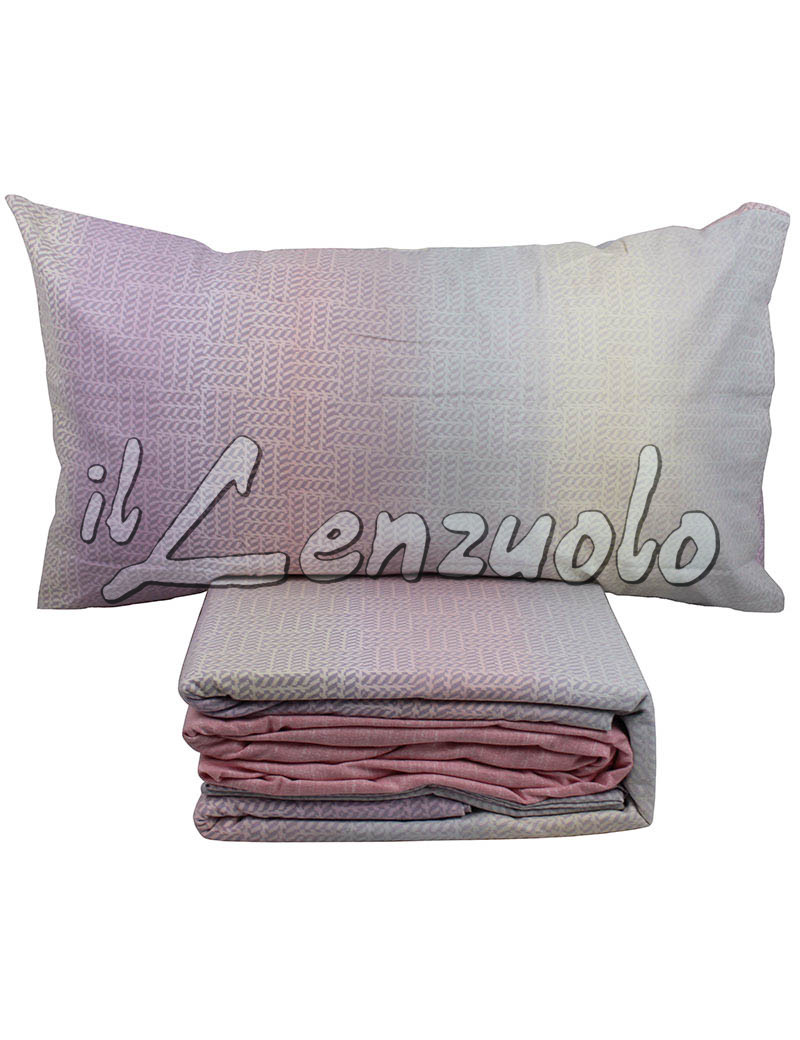 Completo lenzuola della linea bassetti time 1 piazza e mezza in cotone stampato motivo onde con doppia federa a sacco colori disponibili variante 1 misure sopra 180 x 280 sotto con angoli 125 x 200 federe 50 x 80 (2pz). Lenzuola una piazza e mezza Bassetti in flanella SLEEK