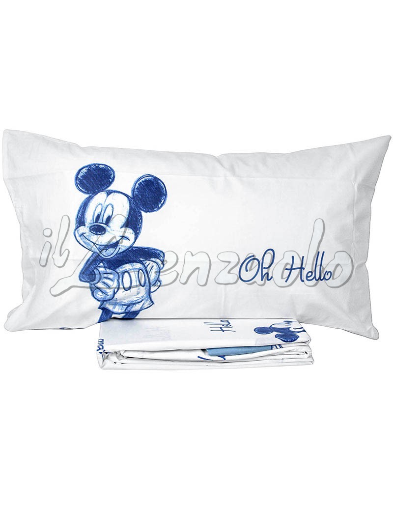 Completo Lenzuola Caleffi Disney Topolino letto singolo puro cotone 100/%