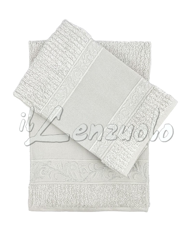 SET ASCIUGAMANI SPUGNA TELA AIDA da ricamare PUNTO CROCE 1+1 con OBLÒ VISO  E OSPITE complete di SACCO WASHY Bianco