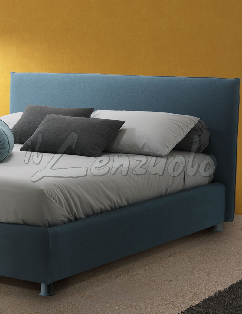 Letto Contenitore In Tessuto Seven Con Rete A Doghe