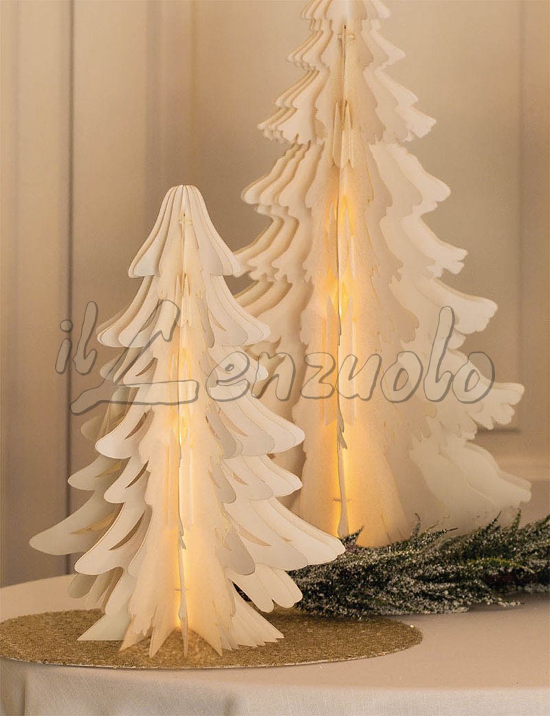 Decorazioni Natalizie Con Luci.Albero Decorativo In Carta Decorazione Con Luci A Led By Preziosa