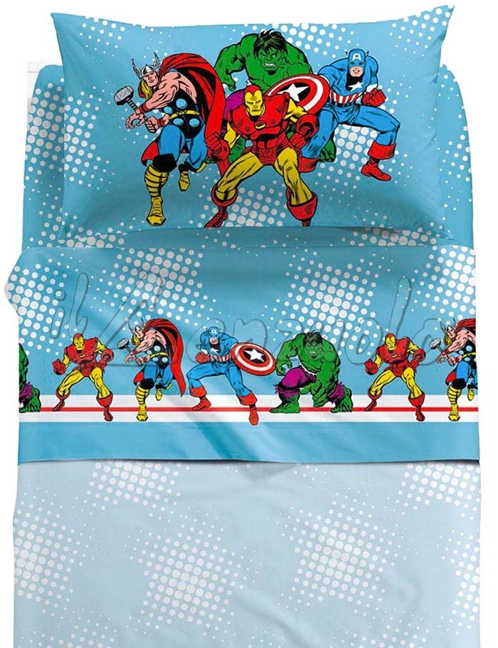 Lenzuola Matrimoniali Marvel.Lenzuola Singole Marvel Comics In Cotone By Caleffi