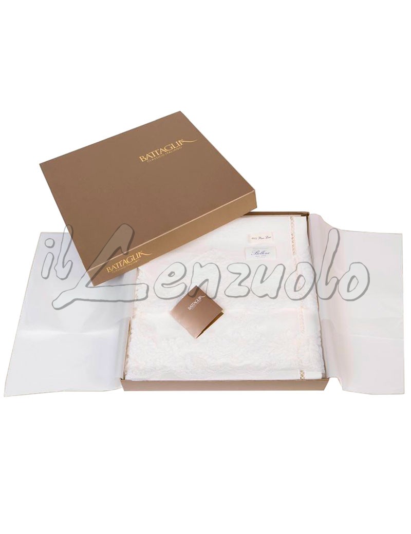 Set asciugamani AURORA in lino con pizzo rebrode' by Battaglia - immagine 2