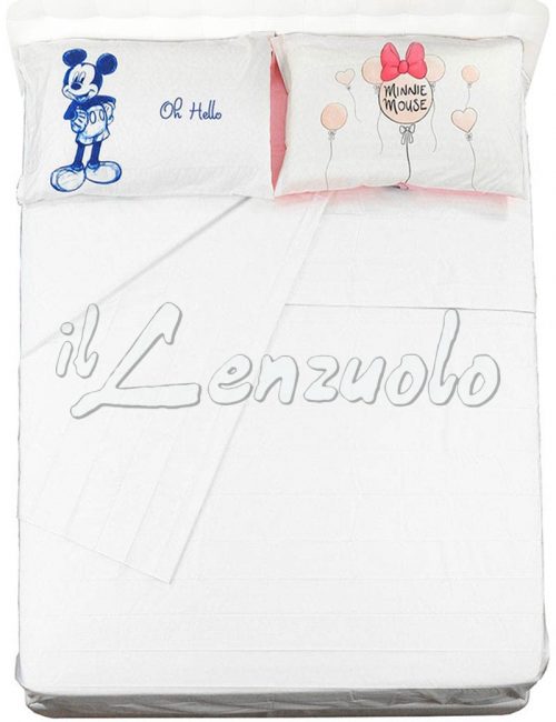 lenzuola-matrimoniali-disney-minnie-&-mickey-bianco-caleffi