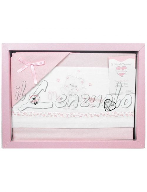 Lenzuola culla MY LOVE - Completo ricamato - immagine 2