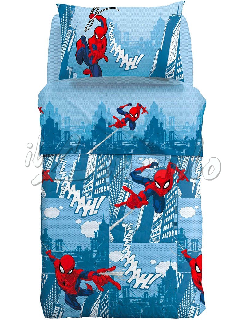 Spider-man America Trapuntino Copriletto trapuntato una piazza e mezza Caleffi Marvel mod 