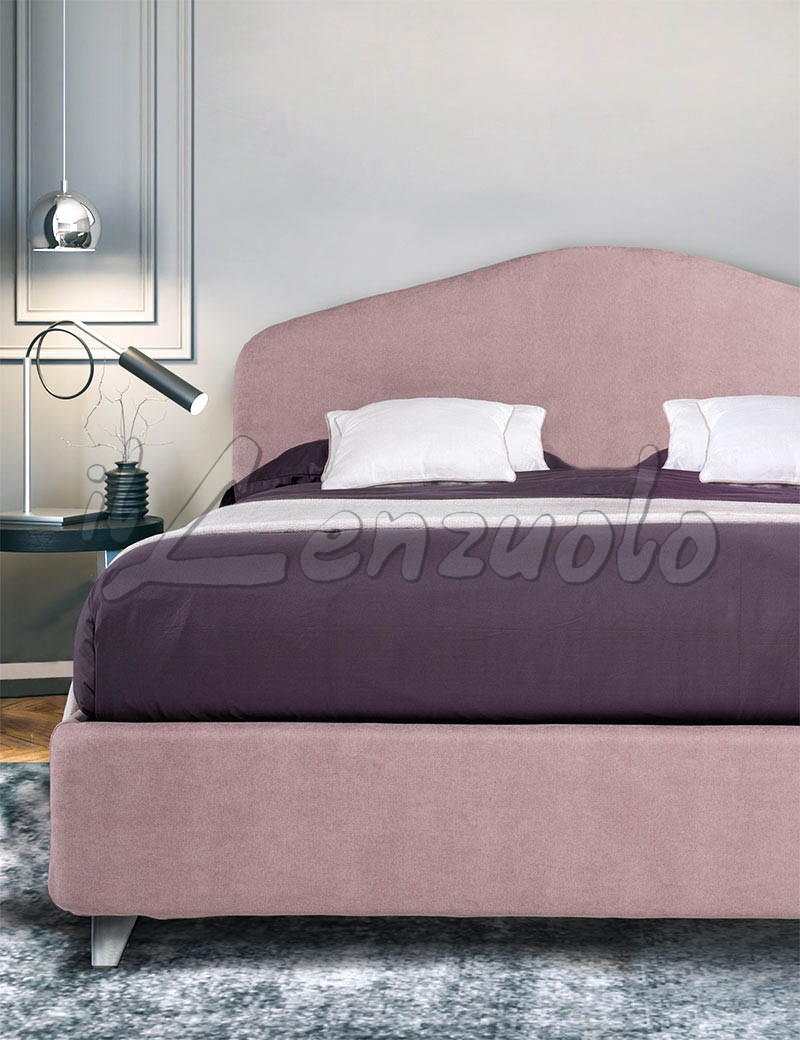 Letto contenitore in tessuto BROOKLYN con rete a doghe