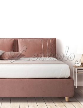 Letto contenitore in tessuto BROOKLYN con rete a doghe