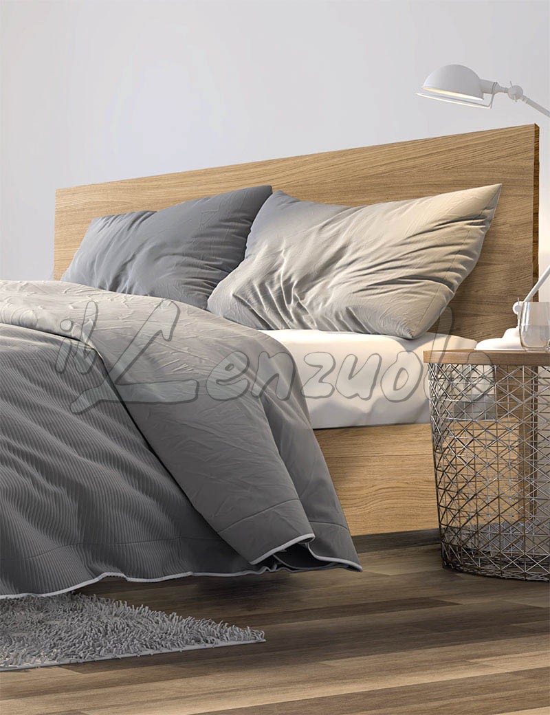 Letto contenitore in legno ROVERE con rete a doghe