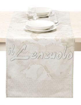 Runner Alviero Martini GEO WHITE in puro cotone