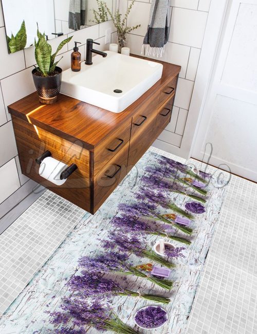 Tappeto bagno antiscivolo LAVANDA stampa digitale