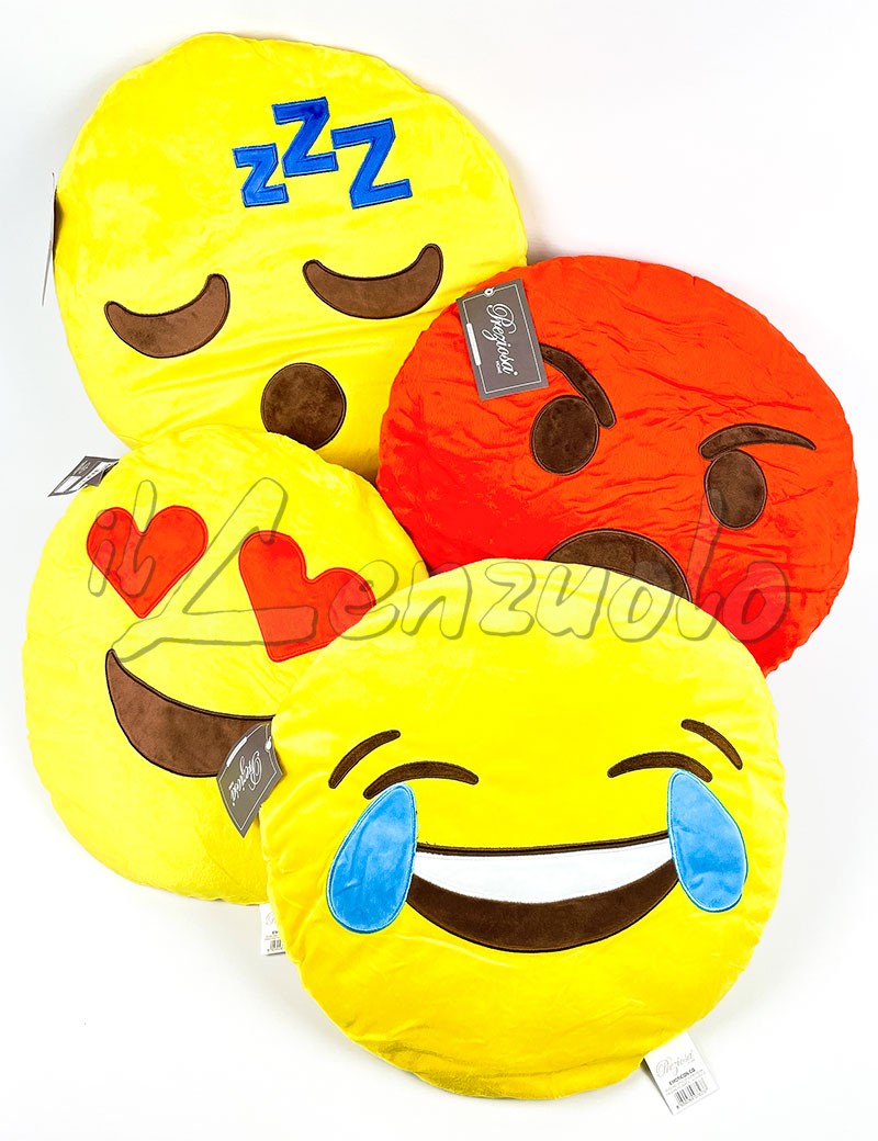 mxdmai Cuscino Tondo Cuscino soffice Emoticon Rotondo Cuscino farcito Peluche 