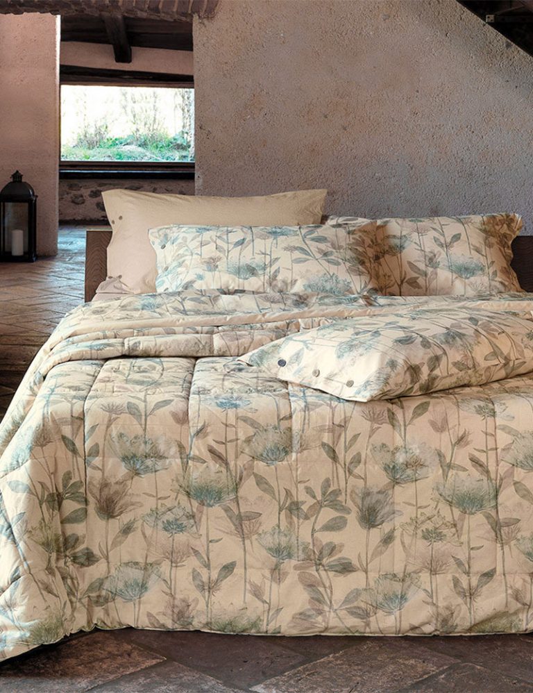 Parure Lenzuolo Copriletto Matrimoniale Gabel Eden - 250x290 Cm, 100% Cotone, Stampata Double-Face