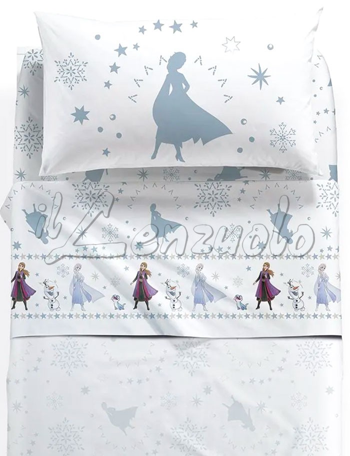 Disney Frozen Set di Biancheria da Letto Blu Chiaro 135 x 200 cm Cotone 