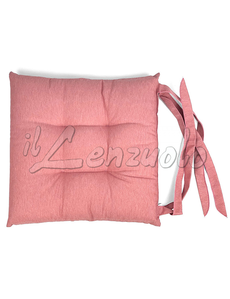 Cuscino per sedia a quadri con gale serie Queen Preziosa Home colore rosa