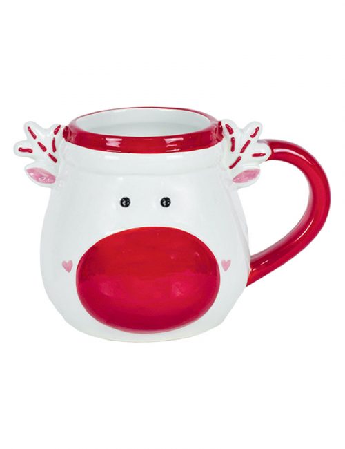 Tazza natalizia con manico in ceramica ALCE di Preziosa