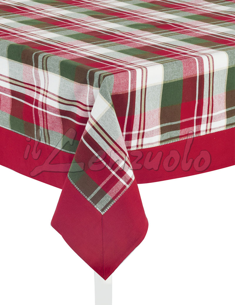 TOVAGLIA NATALIZIA IN COTONE TARTAN CM 140x240 COLORI ASSORTITI