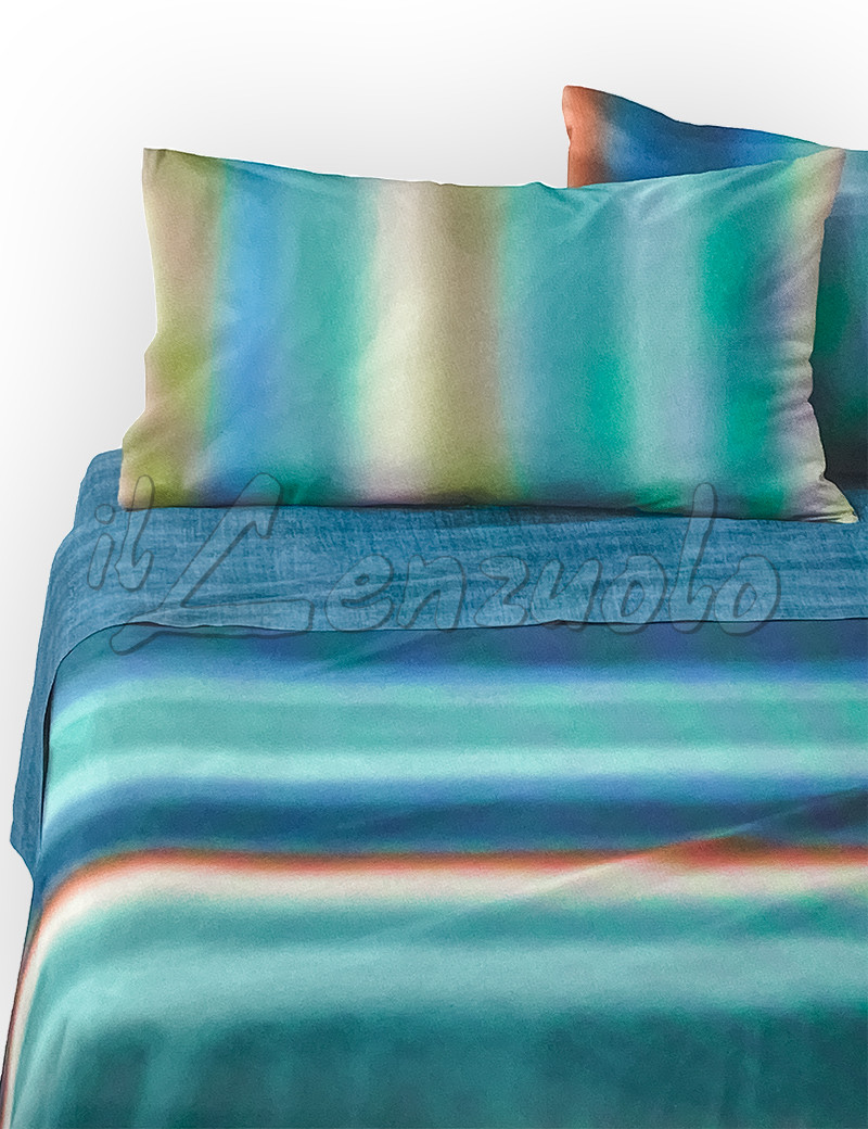 Copriletto Matrimoniale 220x240 Cm Country Chic - Set 3 Pezzi Con 2 Federe 50x75 Cm, In Cotone E Microfibra, Blu - Foto 10