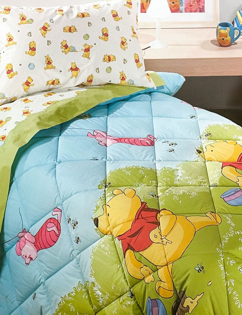 ECHE HOME - LINEAORO DOREN TRAPUNTA IN MICROFIBRA AZZURRA SINGOLA 170X260 CM