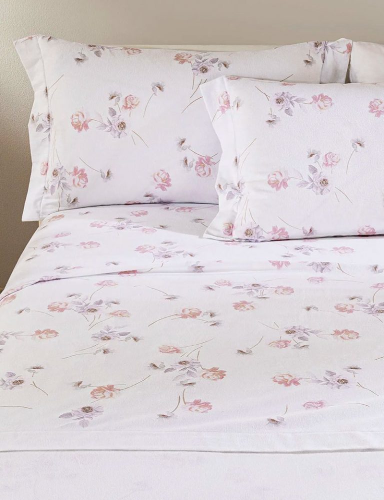 Biancheria da letto in flanella grigia e crema per letto matrimoniale 200x200 cm - Catherine