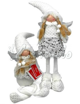Pupazzo bambola decorazione natalizia ANGEL bianco