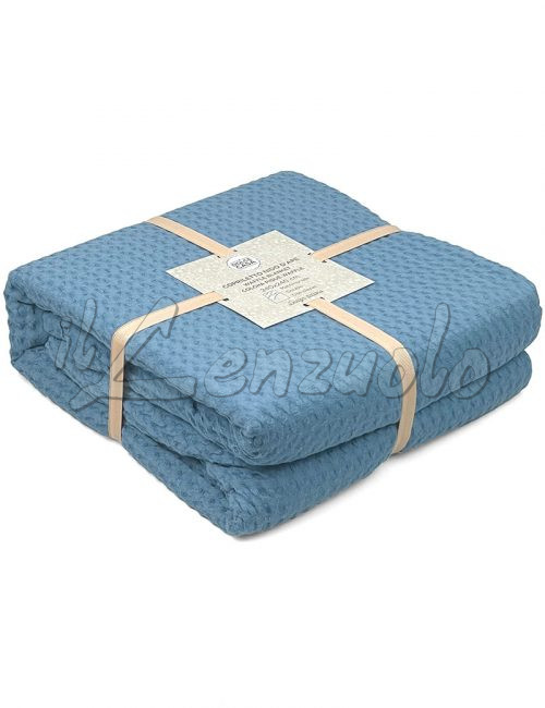 copriletto-nido-d'ape-waffle-blu