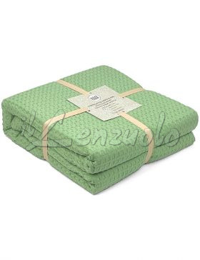 copriletto-nido-d'ape-waffle-verde