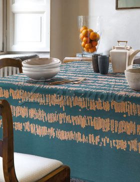 Tovaglia Gabel KORA in puro cotone con pigmento effetto metallizzato