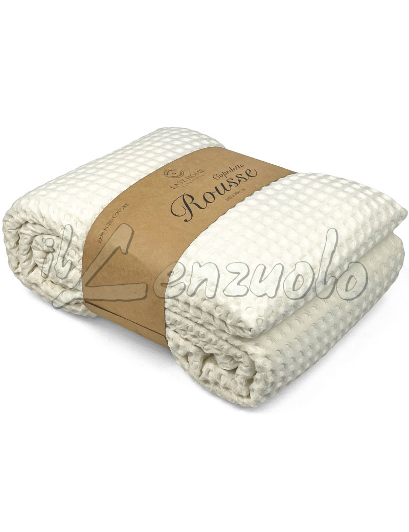 copriletto-matrimoniale-nido-d'ape-rousse-easy-home-panna