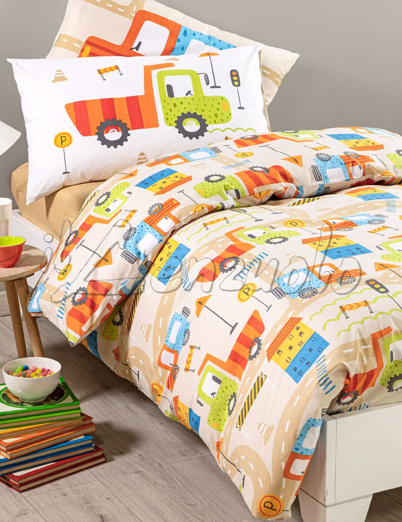 copripiumino-una-piazza-e-mezza-caleffi-kids-city-car-beige