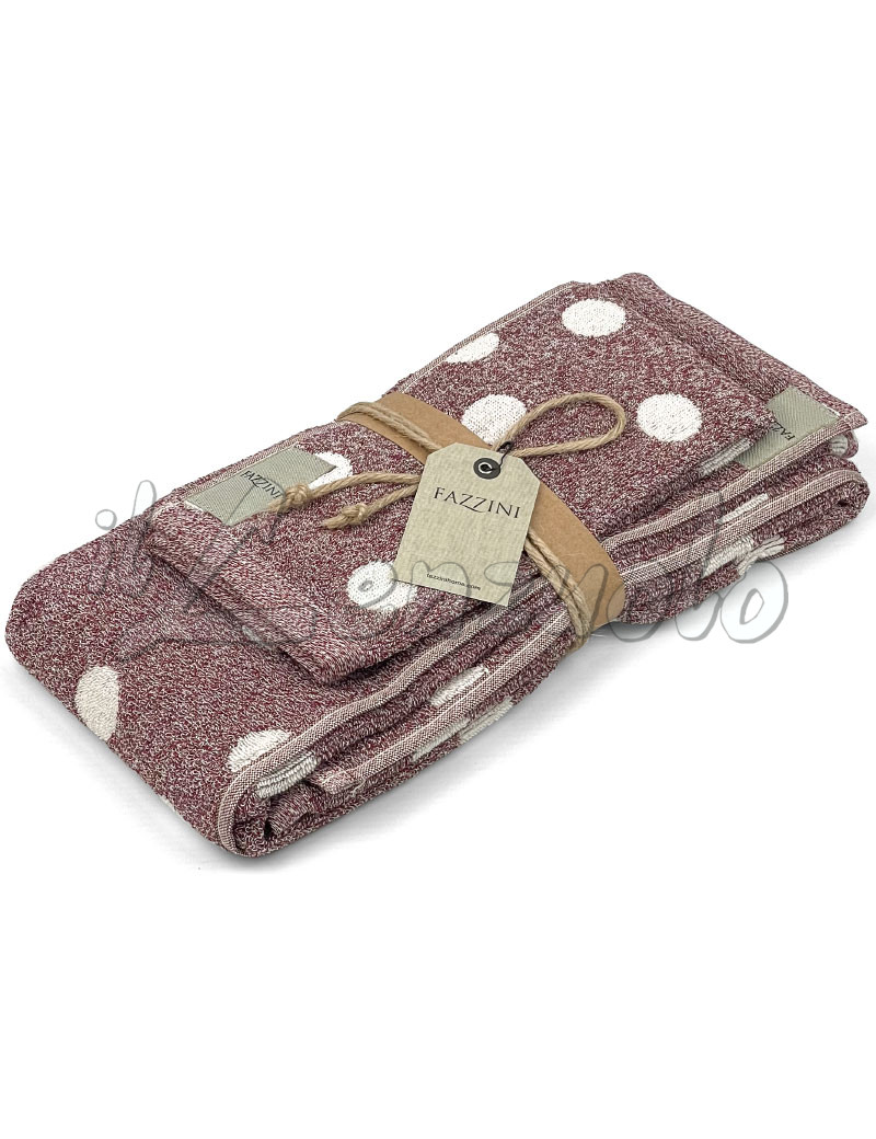 asciugamani-fazzini-pois-burgundy-dettaglio